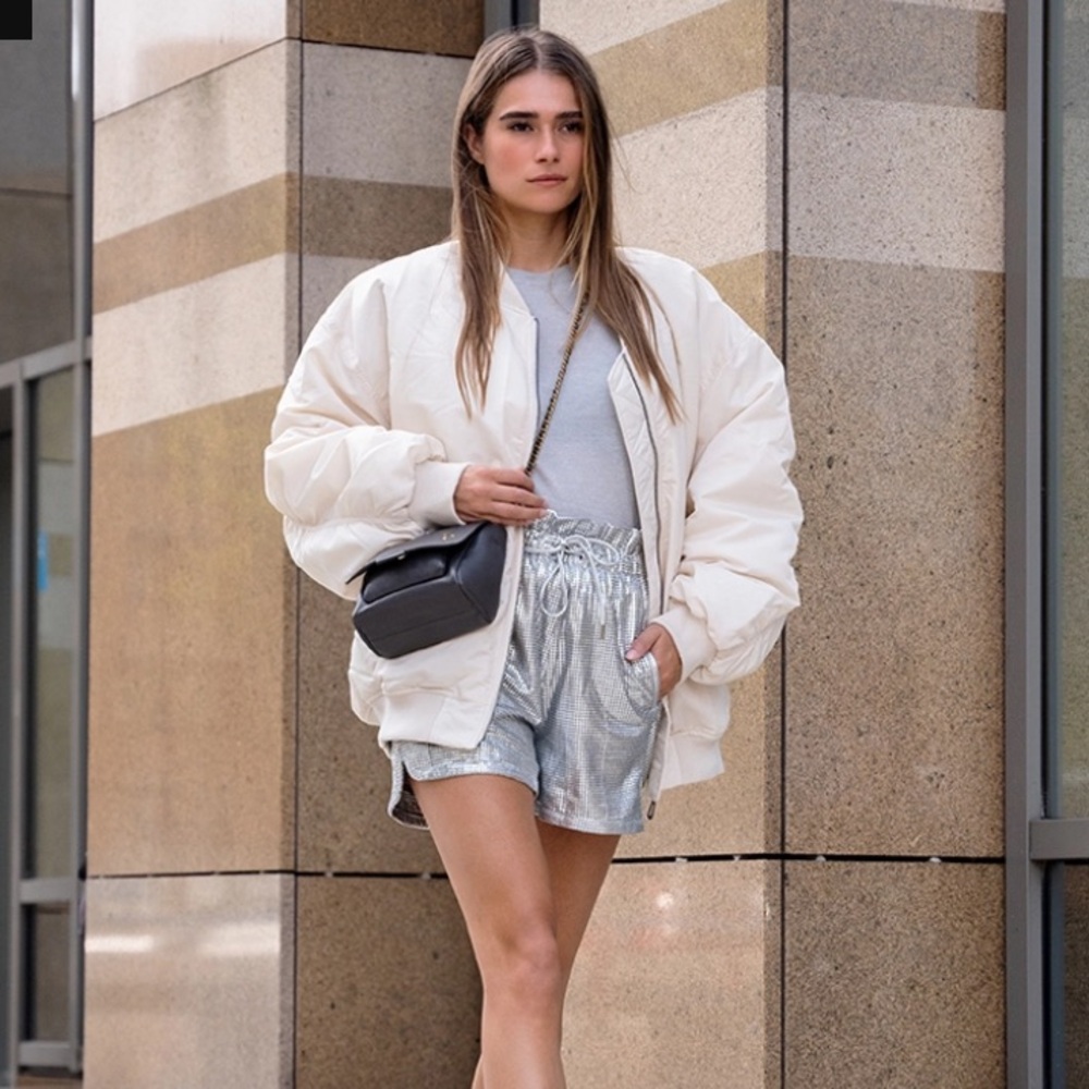 NWT Ba&sh Ivory Bomber Jacket - Picture 13 of 16